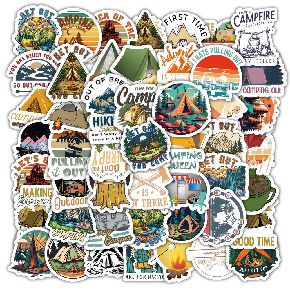 Outdoor Adventure Stores - 60Pcs Outdoor Camping Style B Sticker