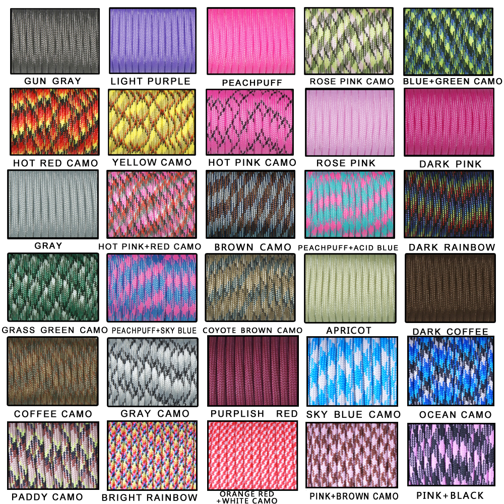 Paracord 550 Feet - 1pcs 100FT 30 Colors 550 Paracord