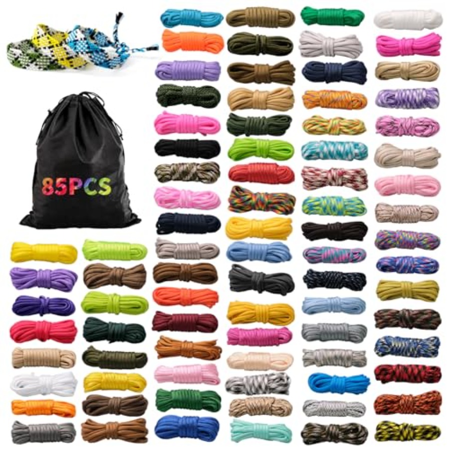 Paracord 550 Feet - 85 Pcs Paracord 550 Combo Kit