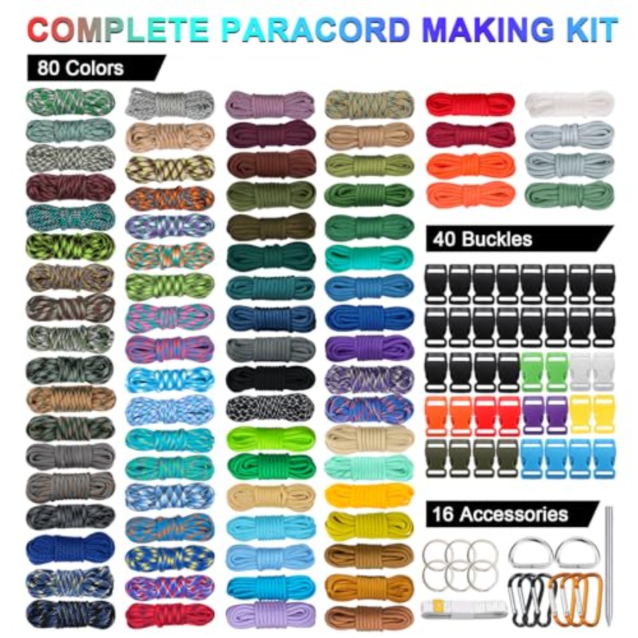 80 Colors Paracord Cord 550 Pa – Paracord 550 Feet recenzja i cena