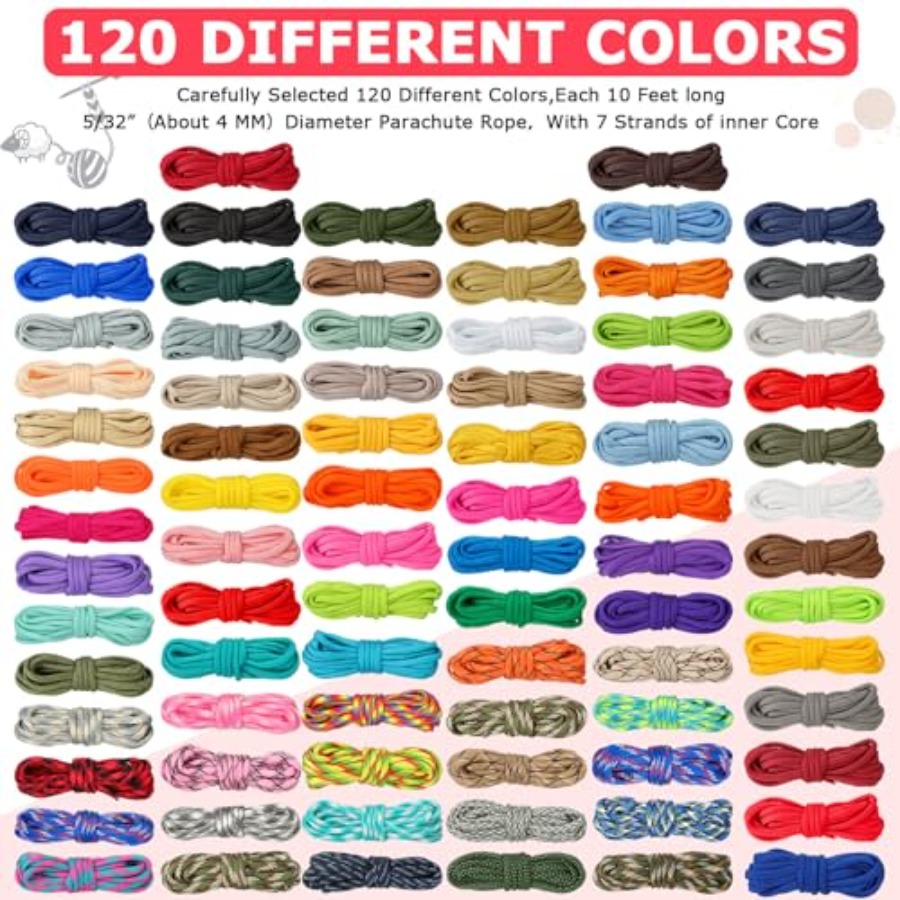120 Pcs Paracord 550 10 Feet M – Paracord 550 Feet recenzja i cena