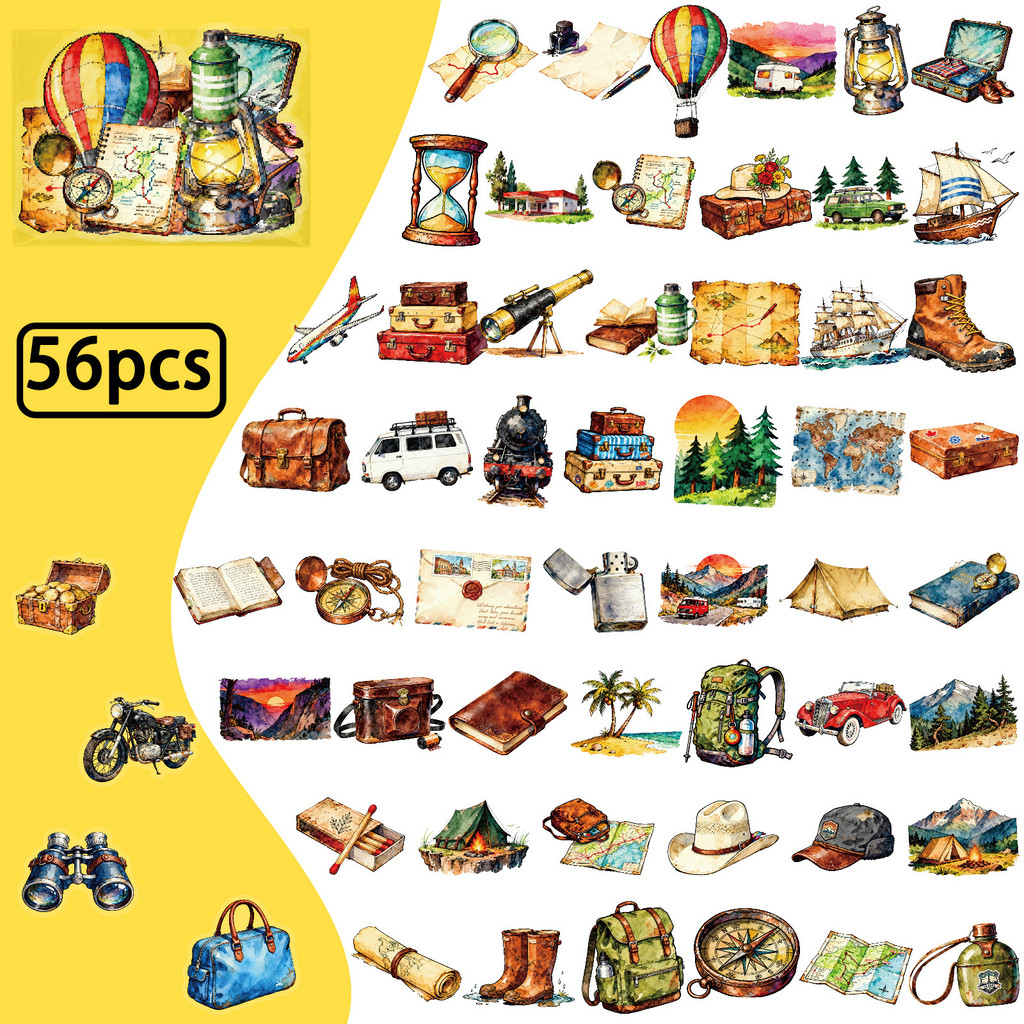56Pcs Vintage Travel  Outdoor  – Outdoor Adventure Stores recenzja i cena